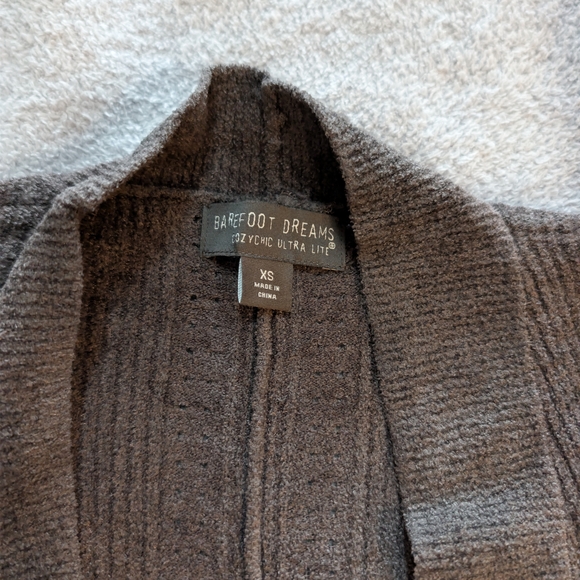 Barefoot Dreams Womens Cozy chic Ultra Lite XS Open Front Pointelle Cardigan - Picture 2 of 7